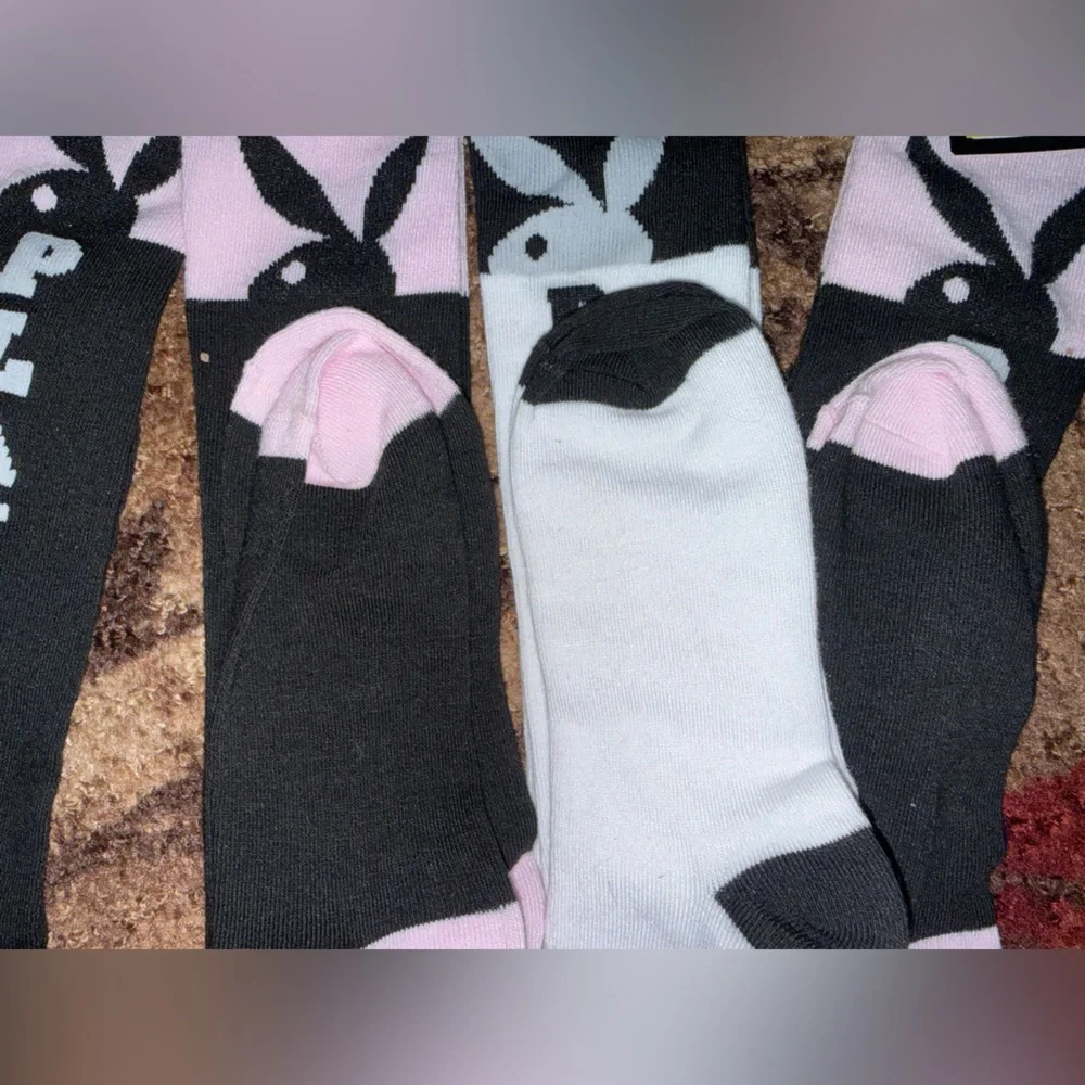 PLAYBOY Bunny Black/Pink or Black/White Knee High Socks- NWT
